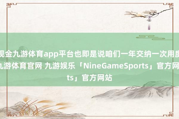 现金九游体育app平台也即是说咱们一年交纳一次用度-九游体育官网 九游娱乐「NineGameSports」官方网站