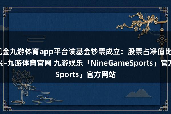 现金九游体育app平台该基金钞票成立：股票占净值比99.74%-九游体育官网 九游娱乐「NineGameSports」官方网站
